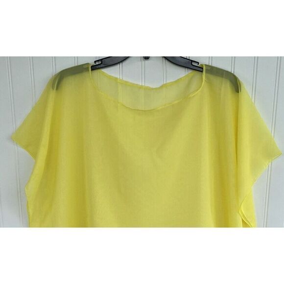 Gena Accessories Sheer Blouse Women’s One Size Fits Most Yellow Cottage Core - Picture 2 of 2